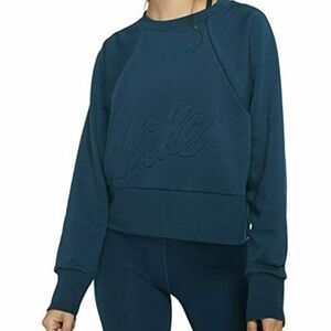 Nike Women's Navy Blue Cropped Sweatshirt